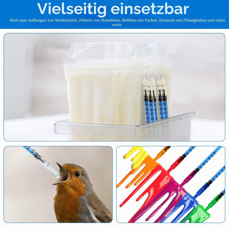 Pack of 40 Syringes, 1 ml Cap, Plastic Syringe, Blue | Sterile without needle colostrum syringe, colostrum syringe, sterile individual packaging for liquid measurement of pets