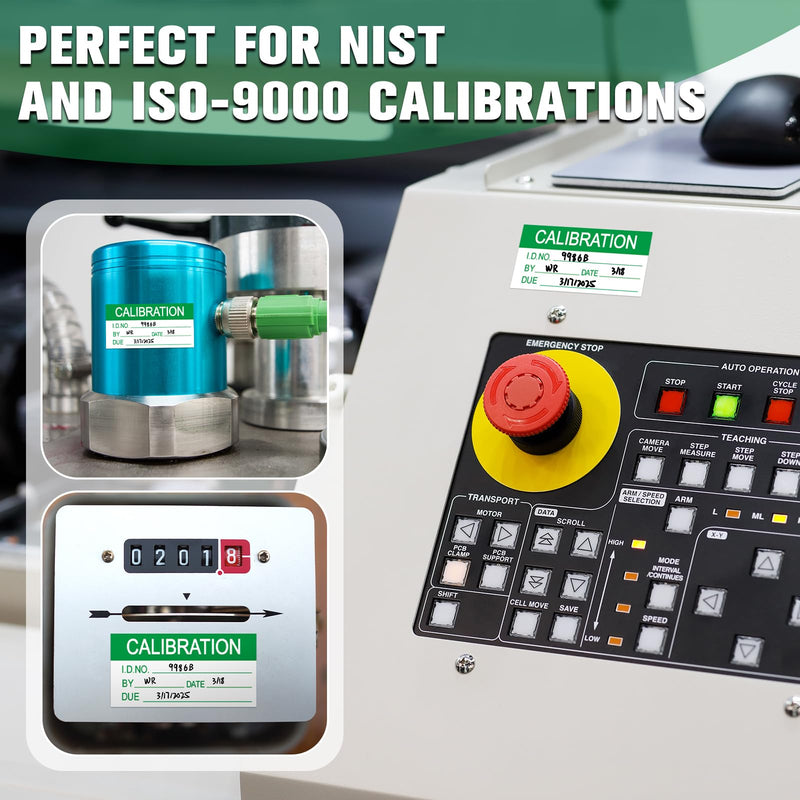 Harloon 210 Pcs Mini Self Laminating Calibration Labels 0.5"x1" Waterproof Adhesive Stickers with Clear Flap for Nist and Iso-900 Calibrations, Inventory, Quality Control Organization 0.5"x1"