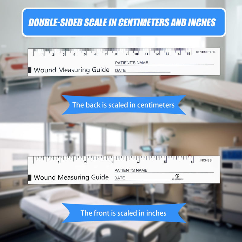 [Australia - AusPower] - 1200 Pcs Wound Measuring Tape 6 Inch Wound Ruler Double Sided Disposable Paper Tape Measure Paper Guide Ruler Measurement Tools for Nurses 1200 
