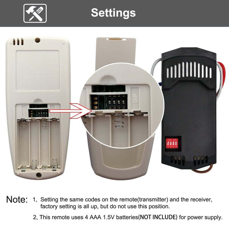 CENMING FAN-9T Thermostatic Ceiling Fan Light Remote Control Kit for Hampton Bay Hunter,w/Receiver Fan Timer Key LCD Display Temp 3-Speed, Replacement for FAN-9T L3HFAN-9T, No Dimmer No Reverse 9T FAN TIMER Kit