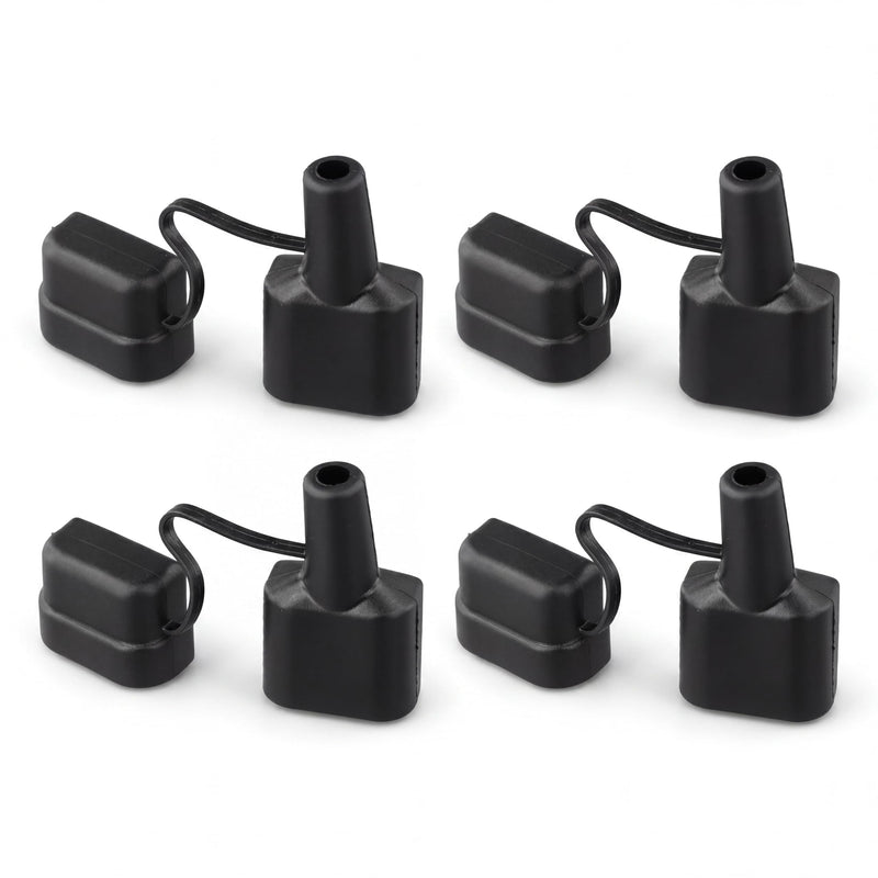 For Plug Rubber Cover, 50A Cable Connector Sheath Cover for (4 Pieces, Black) Pack of 4 Black