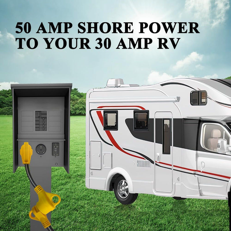 [Australia - AusPower] - RV Power Adapter Camper Cord-50amp Male to 30amp Female,12inch,10/3 STW (CR5030) CR5030 