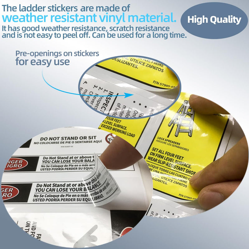 20 Set Fiberglass Step Ladder Label Kits Compatible with Werner Extension Ladder Safety Inspection Stickers Replacement Parts
