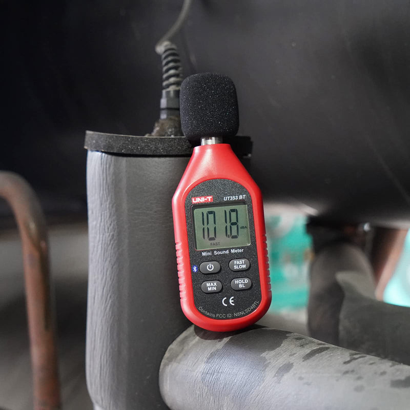 [Australia - AusPower] - UNI-T Decibel Meter UT353BT, Digital Sound Level Meter 30-130dB Audio Noise Volume Measure Device Free App for IOS/Android, Max/Min Fast/Slow Data Hold LCD Backlit Auto Shutdown 