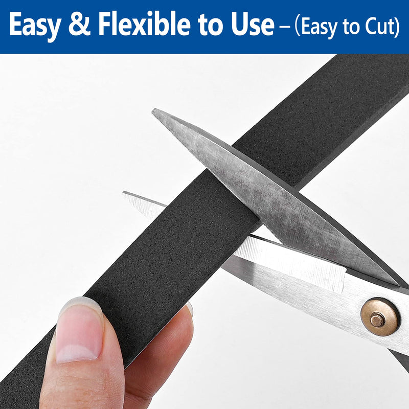 [Australia - AusPower] - Self Adhesive Foam Tape Weatherstrip 1/2In x 1/4In x 42Ft High Density Foam Insulation Strips Foam Seal Weather Stripping with Strong Adhesive for Door and Window Sound Isolation Soundproofing 