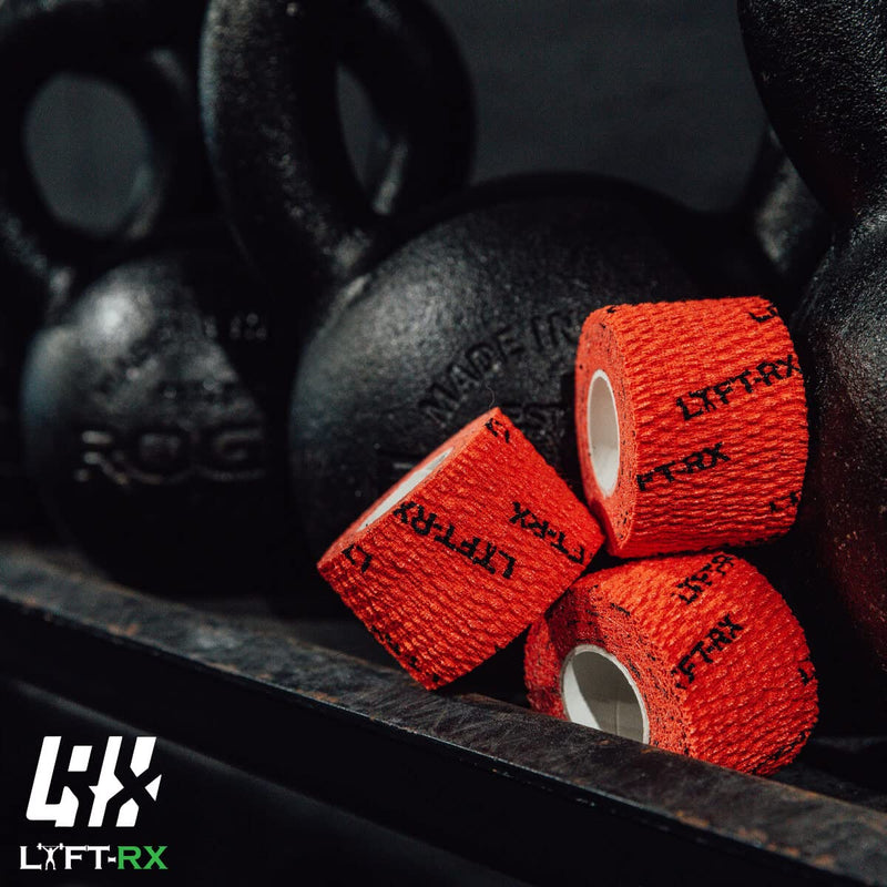 Weightlifting Hook Grip Tape w/Premium Adhesive for Olympic Weight Lift, Cross Fitness, Lifting, Stretch Athletic Finger Wrap, Protects Thumb Fingers Hand, Enhances Grip 3 ROLL Orange 1.5-inch