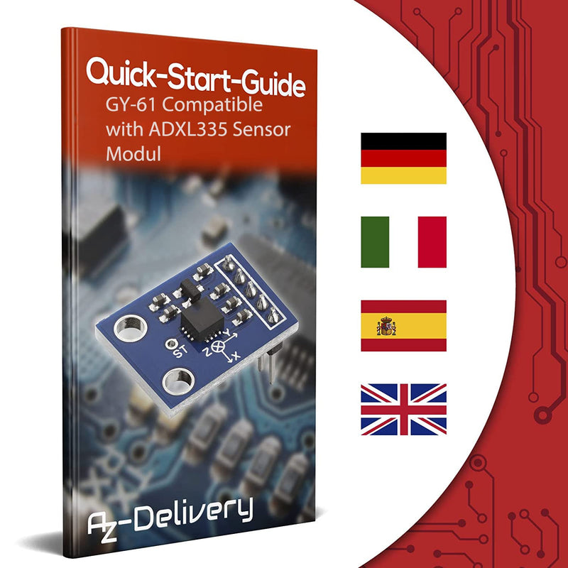 AZDelivery GY-61 Compatible with ADXL335 Accelerometer Angle Sensor Module Compatible with Arduino 1