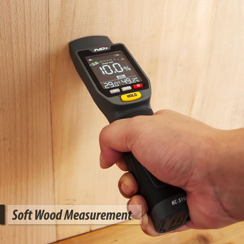 [Australia - AusPower] - NDI 6 in 1 Non-invasive Moisture Meter Pinless Humidity Sensor Drywall/Gypsum Board/Cement Board/Cork/Hardwood/Mildew Index 