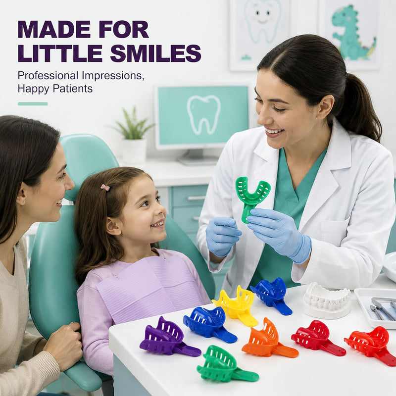 Dental Trays Set for Adults and Children, Plastic Dental Trays, Pack of 12 | Whitening Teeth Whitening Splint, Perforated Impression Spoon, Precision Imprint Set for Teeth & Dental Impression