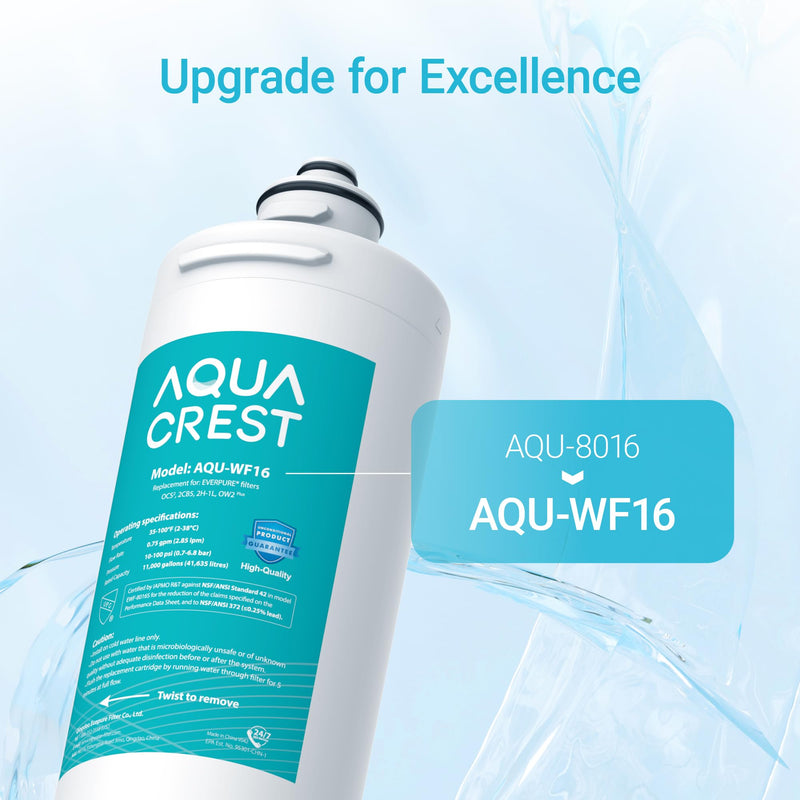 AQUA CREST OCS2 Under Sink Water Filter, Replacement for Everpure OCS2, 2H-L, 2CB5, 2CB-GW, ADC, OW2-Plus, EV9618-02, EV9634-26, EV9634-01, EV9617-05, Aquverse A100, NSF/ANSI 42 Certified