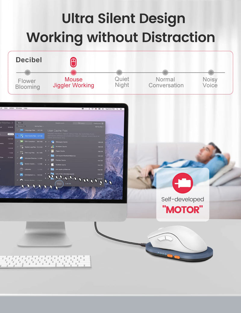 [Australia - AusPower] - Vaydeer Ultra Slim Mouse Mover with Adjustable Interval Timer, Undetectable & Noiseless Jiggler Simulates Realistic Movement, Driver-Free Shaker for Keeping the PC Active and Secure. Ultra-Slim Version 