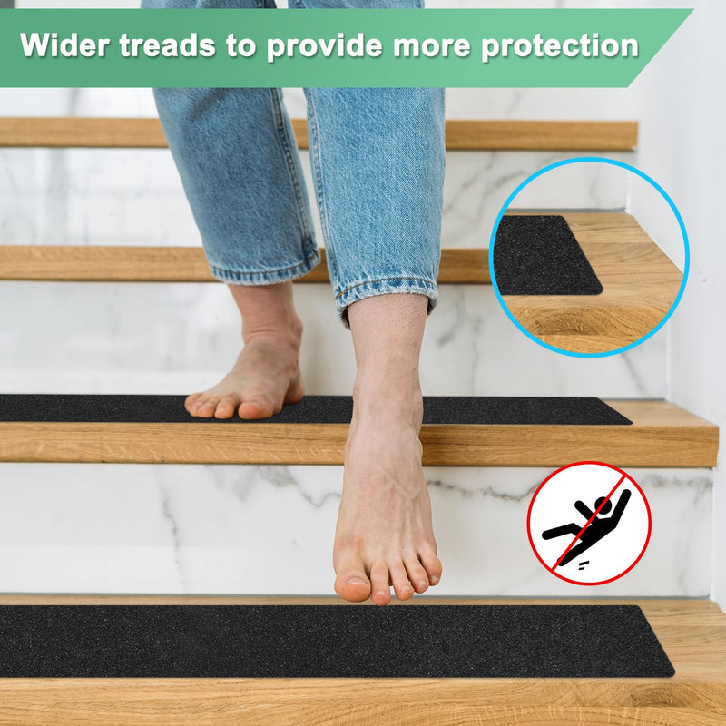 [Australia - AusPower] - 15-Pack Anti Slip Traction Tape 24" x 4" Best Grip Tape Grit Outdoor Non-Skid Tape High Traction Friction Abrasive Adhesive for Indoor/Outdoor Stairs Step [Black] 15 24 Inch X 4 Inch 