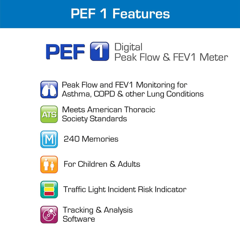 [Australia - AusPower] - Microlife Digital Peak Flow Meter with FEV1 & Tracking Software | Reliable & Accurate Respiratory Spirometer for Kids & Adults | Perfect for Home Monitoring Asthma, COPD & other Lung Conditions 