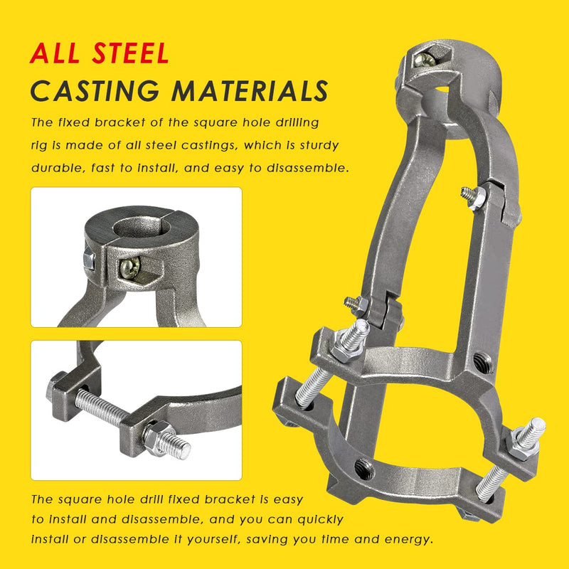 [Australia - AusPower] - Square Hole Drill Bit Adapter for Easy Installation and Disassembly - Mortising Attachment for Drill Press, Mortise Machine, Power Tool Accessory for Drill Machines 