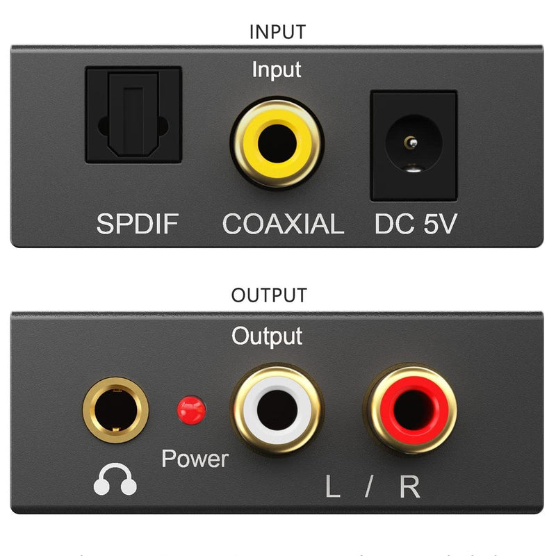 [Australia - AusPower] - DAC 192KHz Digital to Analog Audio Converter, Optical to RCA Adapter with Optical Coaxial Cable, Toslink Optical to 3.5mm Adapter for PS4 HD DVD Home Cinema Systems 