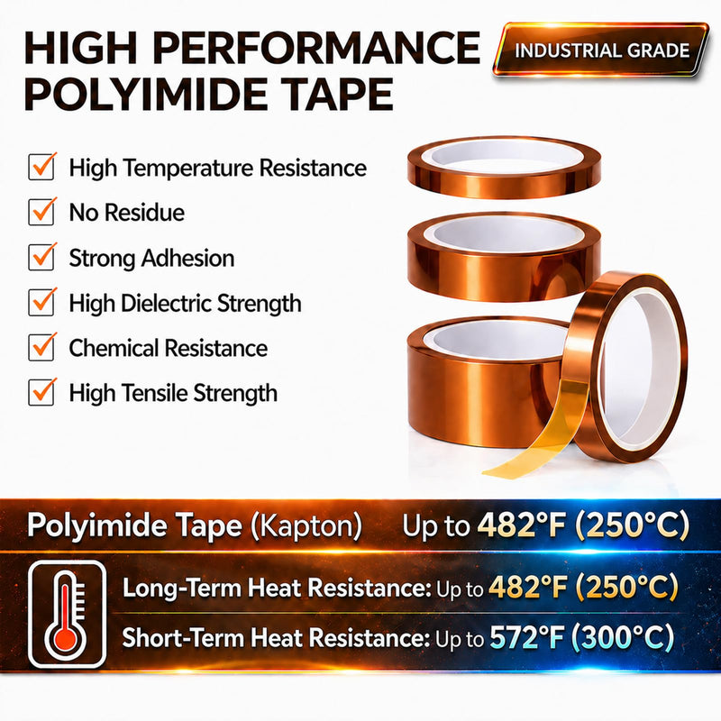 50.8mm x33m (2" x108FT) Sublimation Tape, High Temperature Heat Resistant Polyimide Tape, Heat Transfer Tape, No Residue Kapton Tape for Electronics,Soldering,PCB,3D Printing,Heat Vinyl Press,Thermal