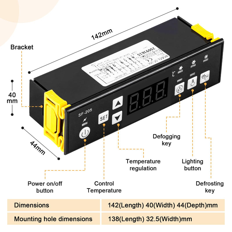 [Australia - AusPower] - Electronic Temperature Controller 110V Digital Display Refrigerator Temperature Controller, SF-205 Temperature Thermostat with Defrosting Function, Equipped with External Transformer 