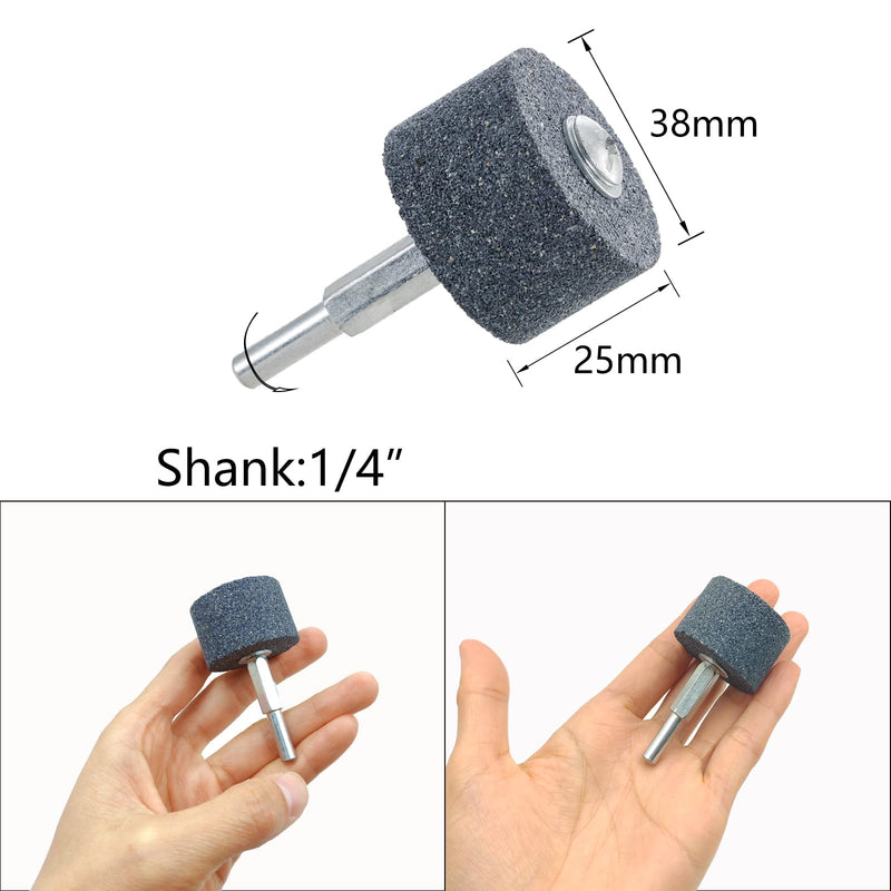 [Australia - AusPower] - 5 Pcs Abrasive Stone Grinding Wheels with 1/4" Shank,1-1/2 inch by 1 inch Aluminum Oxide Mounted Grinding Wheels for Drill, Grinder, Rotary Tools (38mm*25mm) 1.5" * 1" 
