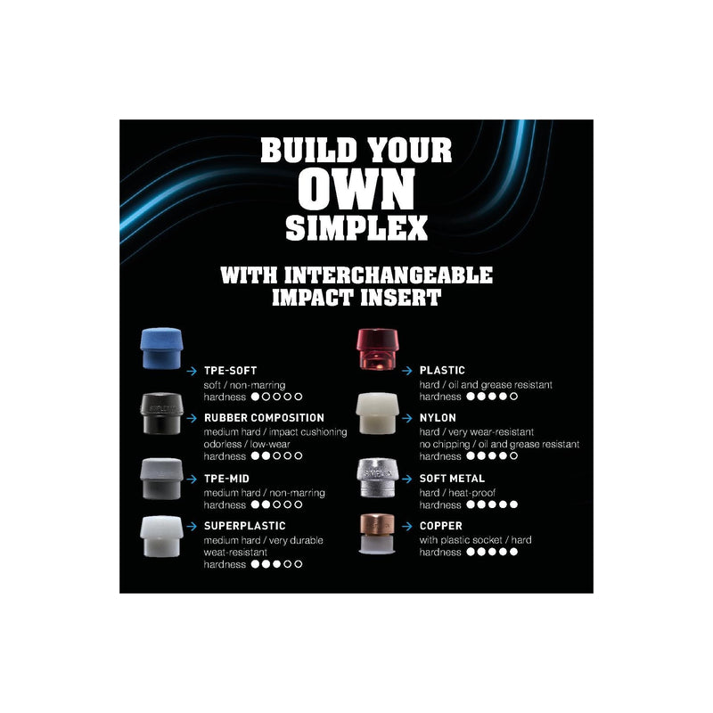 [Australia - AusPower] - Halder 3209040 40 mm EH 3209 Aluminium "Simlpex" Soft-Face Mallet Head - Multi-Colour Ø=40 mm 