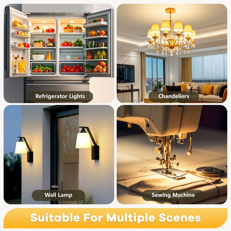 LED Light Bulb E14 Warm White 1 W 230 V, Fridge Light Bulb LED T22 E14 Warm White 2700 K, Replacement 10 W-15 W Halogen Bulb, Not Dimmable, for Night Light, Salt Lamp, Chandelier, Sewing Machine, Set 1 W Warm White