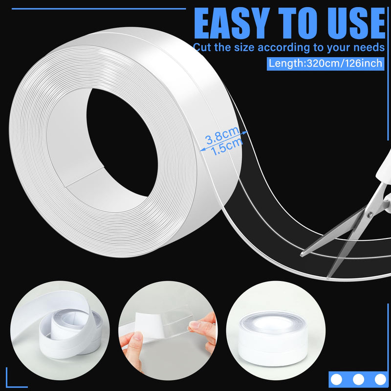 [Australia - AusPower] - Clear Caulk Tape 10.5' x 1.5'' Waterproof Self Adhesive Caulk Strip Bathtub Sealant Tape Caulking Tape Sealing Strip Oil Proof Bathroom Caulk for Kitchen Floor Wall Edge Protector(PVC) PVC Clear 