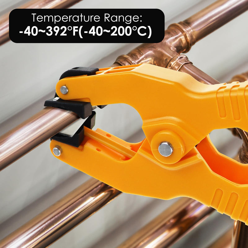 [Australia - AusPower] - K Type Thermocouple Clamp Probe Thermocouple Temperature Sensor Clip Lead Pipe Clamp HVAC Temperature Range -40~392°F (-40~200°C) 