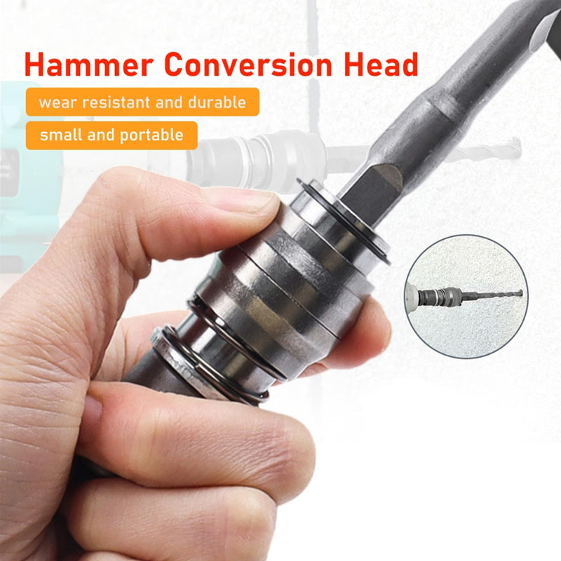 [Australia - AusPower] - Electric Wrench to Electric Hammer Drill Converter ElectricWrench Drill Chuck Adapter Conversion Adapter (Round Handle) Round Handle 