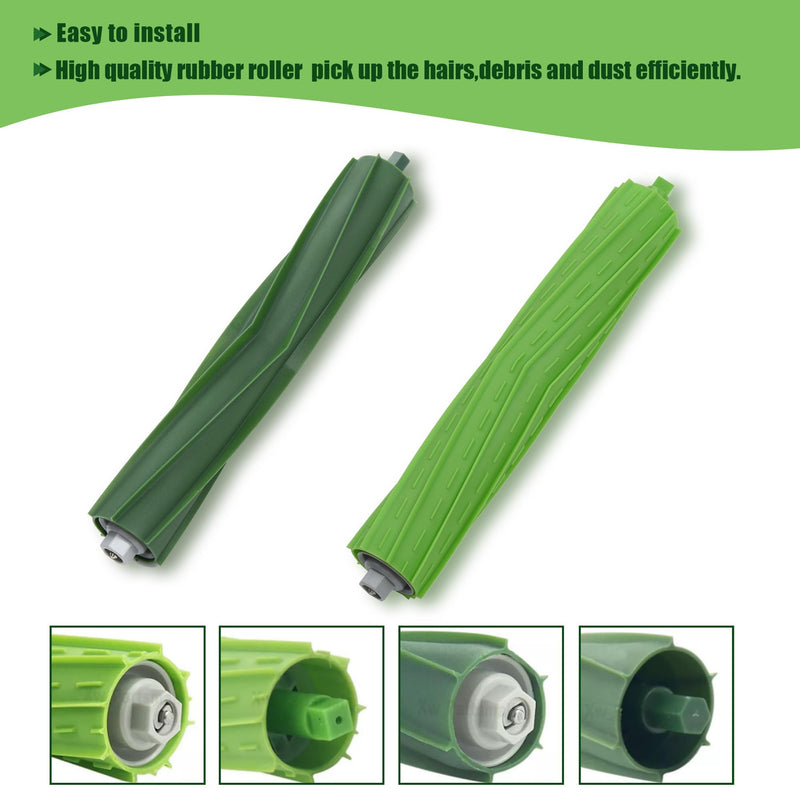 [Australia - AusPower] - LOVECO Replacement Accessories Compatible for iRobot Roomba I & J Series, i8+ i7+ i6+ i5+ i4+ i3+ i2+ i1+ j8+ j7+ j6+ j5+, 2 Set Multi-Surface Rubber Brush, 10 Filter, 10 Side Brush, 10 Dust Bag 2+10+10+10 