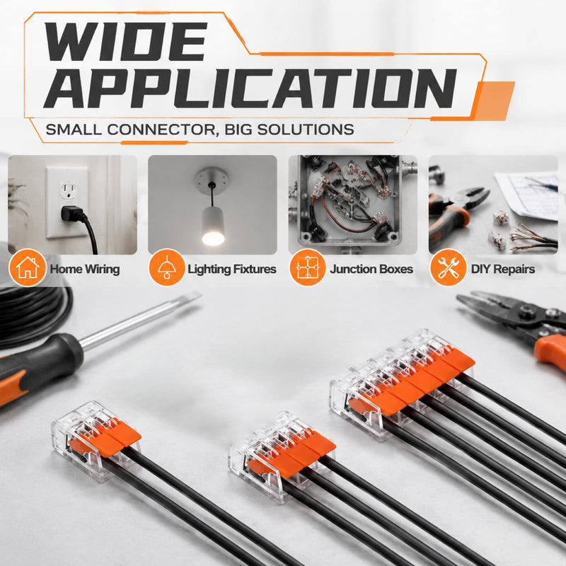 75 Pieces Cable Connector Set, 2/3/4/5 Pin Cable Clamps Electric Terminals, 12-24 AWG Connection Terminals Set, Current Clamps for Fixed & Flexible Cable Connectors, 2-5 Conductors