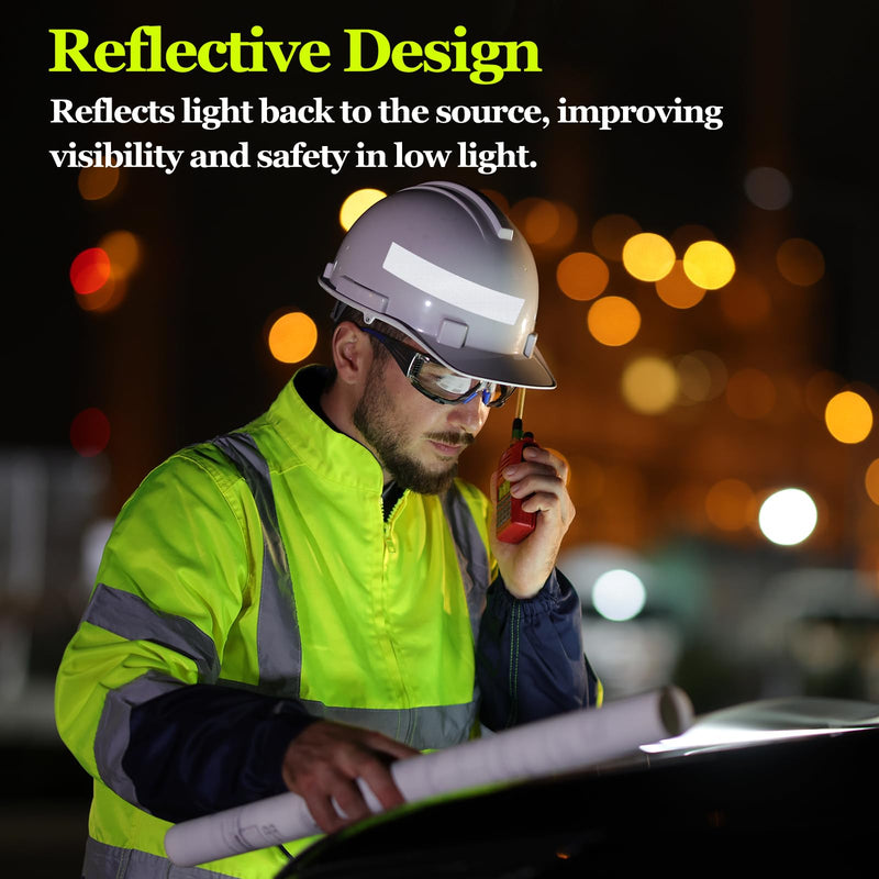 PATIKIL Hard Hat Reflective Stickers, (5 x 6 Inch, Silver White) (7 Pcs), Retro Reflective Safety Tape Durable Adhesive Helmet Stickers, Suit for - Hard Hats/Helmets/Mailboxes