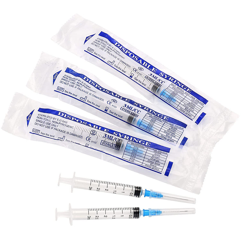 [Australia - AusPower] - 100Pack 3ml/cc with 23 G Safety Luer-Slip Individually Wrapped 