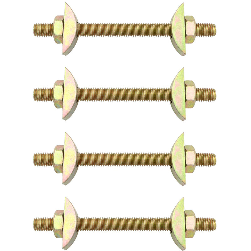 [Australia - AusPower] - TAODAN 12PCS 3-in-1 Half Moon Connector M8x100mm for Large Table Furniture Assembly Fasteners Bed Desk Fastening Joint Bolt Countertop Flip Connection Staircase Assembly 