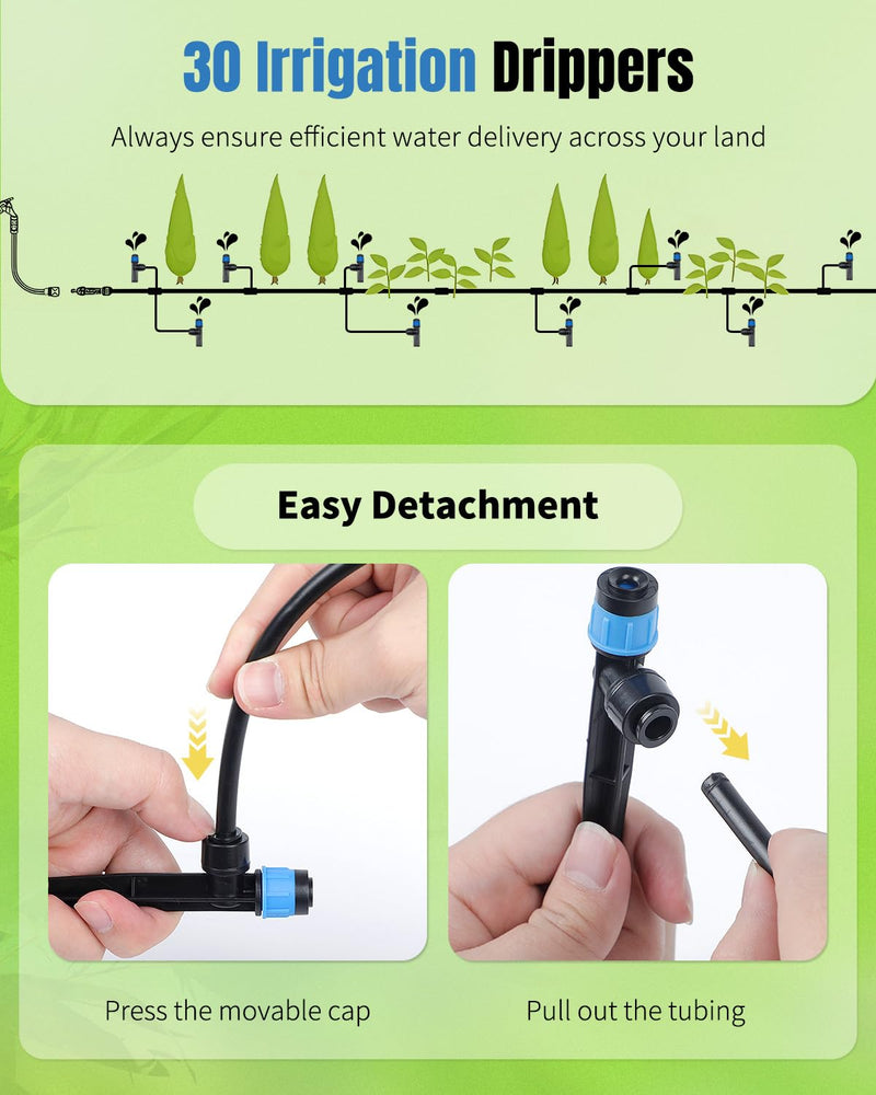 [Australia - AusPower] - Pawfly 30 Pcs Push-to-Fit Drip Irrigation Emitters with Adjustable 360 Degree Water Flow Irrigation Drippers Drip Emitters Sprinklers with Stake Drip Irrigation System Parts for 1/4 Inch Tubing 30PCS Drip Irrigation Emitters Sprayer 