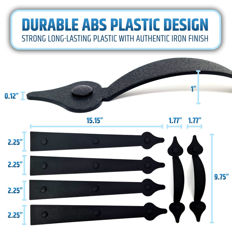 [Australia - AusPower] - Premium Quality & Strong Magnetic Garage Door Decorative Hardware - Set of 2 Handles + 4 Hinges - Faux Garage Door Accents Kit for Curb Appeal | No Installation Needed | Will Never Fall Off Magnetic Hinges & Handles Set 