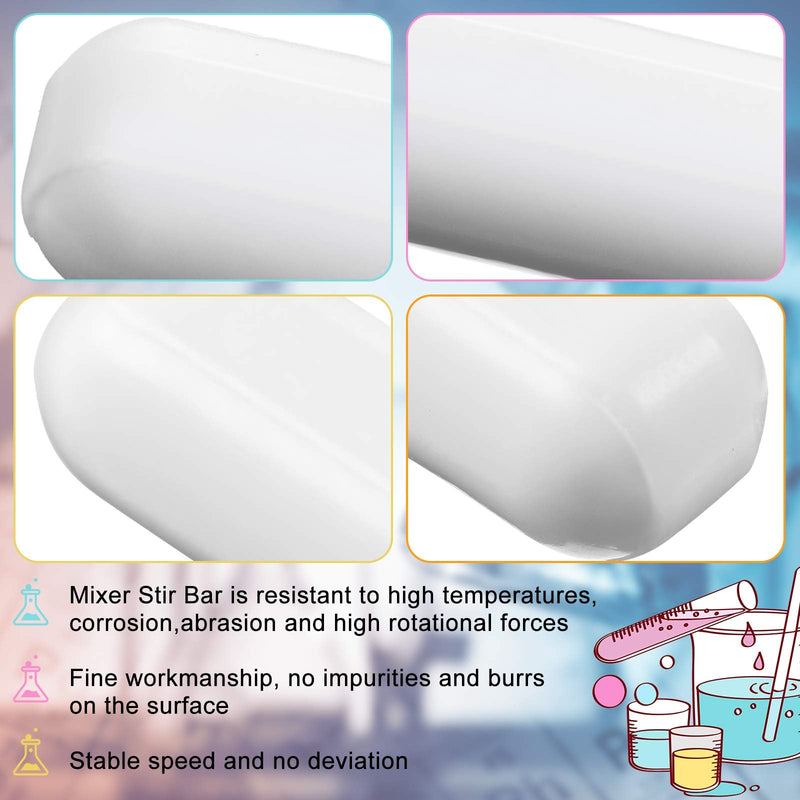 [Australia - AusPower] - PTFE Magnetic Stirrer Mixer Stir Bar, White Color, Stir Rod Magnetic, Laboratory Bar, Stir Plate Bar, Stir Plate Magnet Stick (8 Pieces,30 mm/ 1.18 Inch) 8 30 mm/ 1.18 Inch 