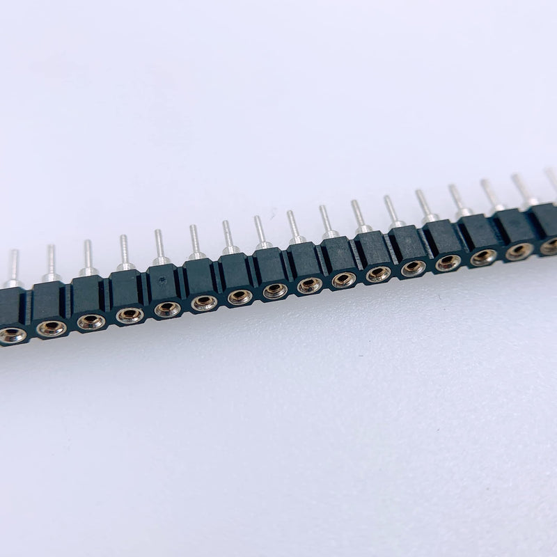 [Australia - AusPower] - 10sets Male and Female Single Row Double Head Round Row Needle Gold Plated Round Hole Row Round Hole Seat 2.54mm 1x40pin Spacing Used in Computer and Breadboard (10sets Male and Female) 10sets Male and Female 