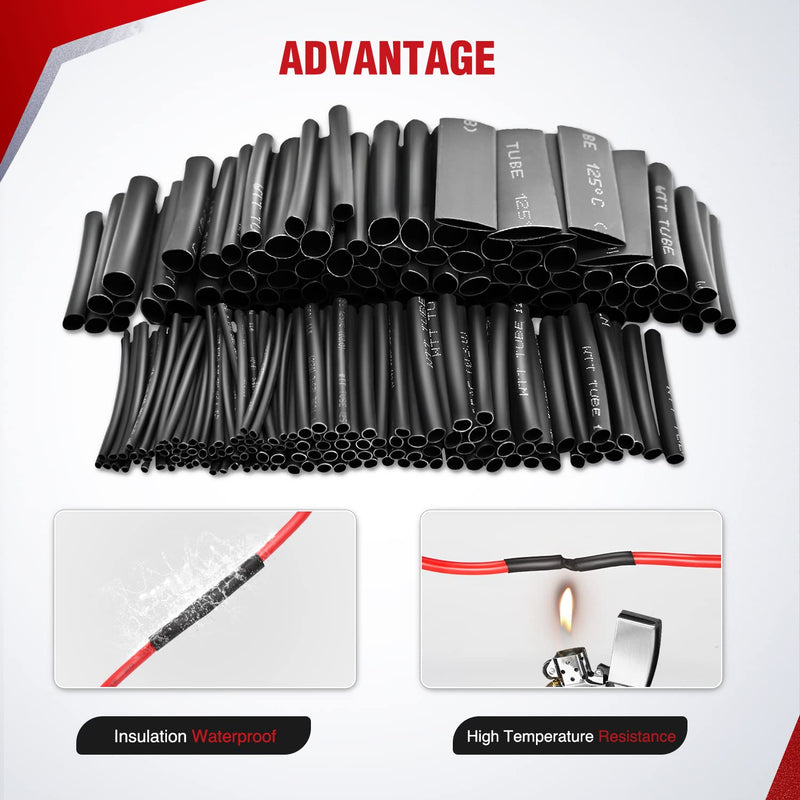 [Australia - AusPower] - Nilight 650pcs Heat Shrink Tubing Kit-3:1 Ratio Electrical Wire Cable Sleeve Wrap Tube Assortment Flame Retardant Waterproof Insulation Protection,2 Years Warranty 650Pcs 3:1 Heat Shrink Tubing 