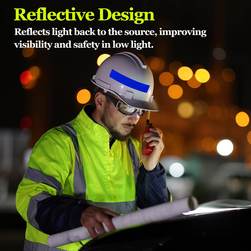 PATIKIL Hard Hat Reflective Stickers, (5 x 6 Inch, Blue) (7 Pcs), Retro Reflective Safety Tape Durable Adhesive Helmet Stickers, Suit for - Hard Hats/Helmets/Mailboxes
