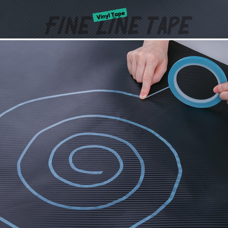FOSHIO 4 Rolls Fine Line Tape, 2 Rolls 1/4 in x 36 yd and 2 Rolls 1/8 in x 36 yd Vinyl Tape for DIY, Flexible Pinstripe Tape for Paint Masking Striping, Color Separation and Complex Designs