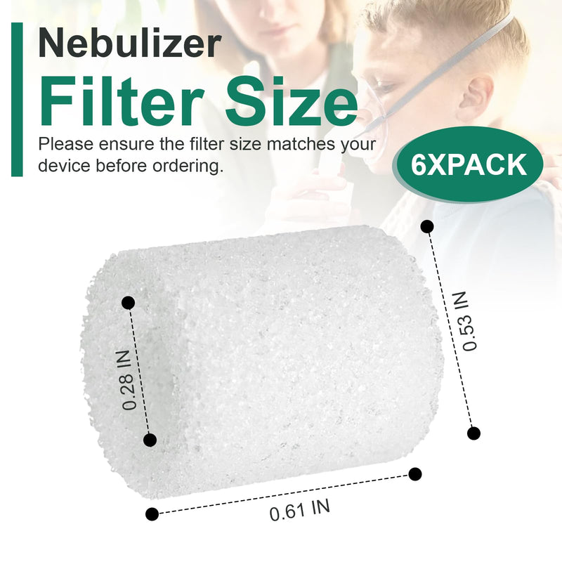 [Australia - AusPower] - Nebulizer Filter Compatible with PARI Vios Nebulizer Compressors, Ultra II, Trek, Trek S, Nebulizer Compressor Air Filter (6 Pieces) 