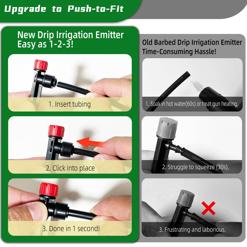 [Australia - AusPower] - 30PCS Push-to-Fit Drip Irrigation Emitters for 1/4 inch Irrigation Tubing, Adjustable 360 Degree Drip Emitter Sprayer with Stake, Irrigation Dripper Sprinklers for Drip Irrigation System 30PCS Drip Irrigation Emitters Sprayer 