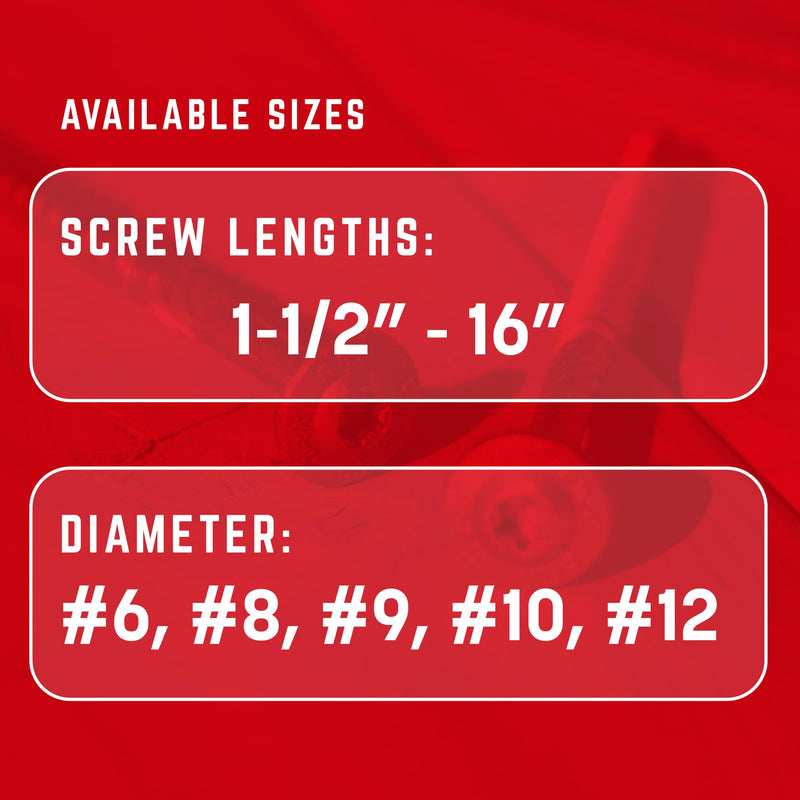 GRK Fasteners RSS™ 5/16 x 6 Inch, Black Multi-Purpose Structural Screws, 25 PCS, Rust Resistant Climatek™ Coating, Interior and Exterior Use, Heavy-Duty, Decorative Hardware Decking Screws, Fast Bite 5/16" x 6"