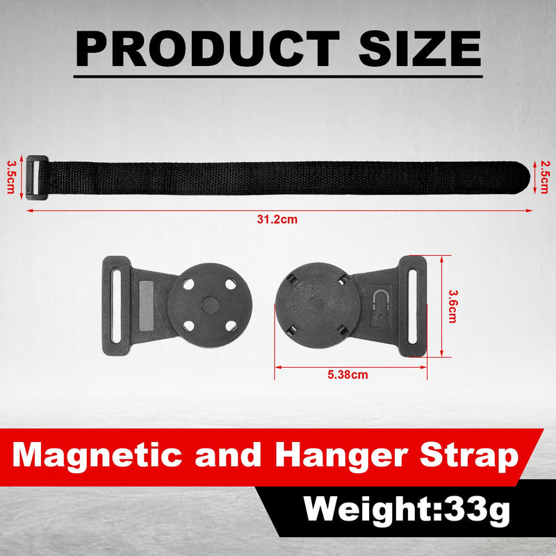 [Australia - AusPower] - 2 Pieces Magnet Hanger Kit Magnetic and Hanger Strap for Multimeter Meter Hanging Kit Strong Strap Pendant, Suitable for Most Multimeters 