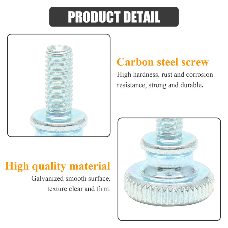 [Australia - AusPower] - 10 Pcs M5 Knurled Thumb Screws Znic Plated Flat Head Thumbscrews Grip Knobs - M5x12mm 