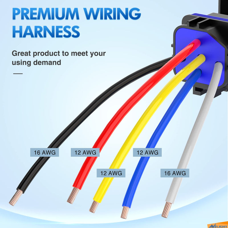 [Australia - AusPower] - Nilight 5 Pack Waterproof Relay and Harness 40/30 AMP Heavy Duty 12 AWG Tinned Copper Wires 5-PIN SPDT Style 12V Automotive Relay and Harness Set 30A-5PC 