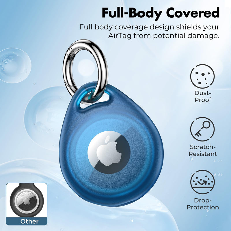 [Australia - AusPower] - UNBREAKcable AirTag Holder, [4-Pack] IPX8 Waterproof AirTag Keyring Cover Case for Apple AirTag, Full-Body Covered AirTag Holder for Pet Collar, Keys, Bags 