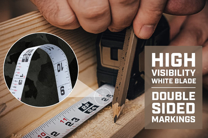 Spec Ops Tools 25-Foot Tape Measure, 1" Double-Sided Blade, Military-Grade Composite Case, 3% Donated to Veterans 25'