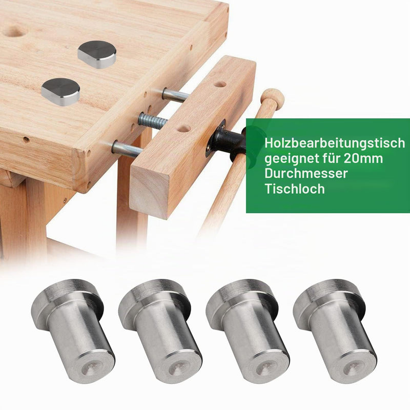 Bench Dog Bench Hooks 20 mm Aluminium Alloy Pack of 4 | for t-track, woodworking table workbench tool planer bench accessories for 20mm dog hole silver