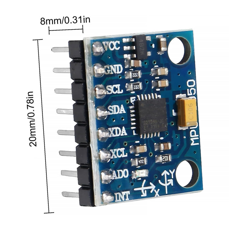 [Australia - AusPower] - 5pcs Pre-Soldered GY-521 MPU-6050 MPU6050 3 Axis Accelerometer Gyroscope Module 6 DOF 6-Axis Accelerometer Gyroscope Sensor Module 16 Bit AD Converter Data Output IIC I2C 