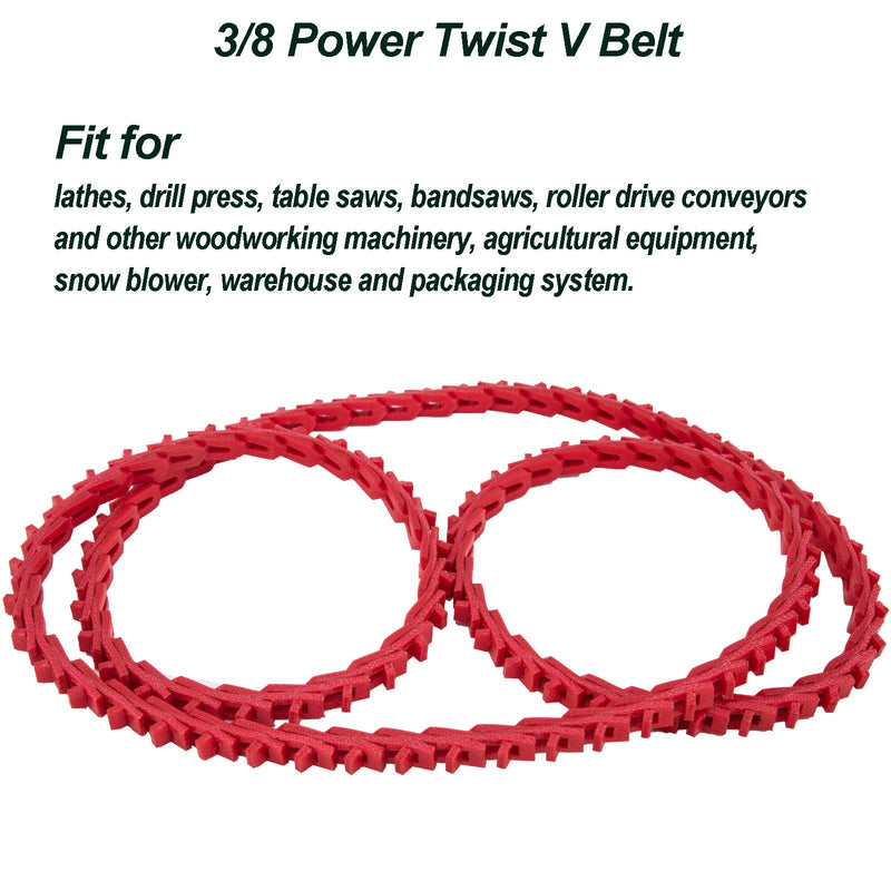 [Australia - AusPower] - Link V Belt, 3/8" Power Twist V Belt 5 Feet, 3/8 Inch Link Belt Type Z, Adjustable Link V-Belt Drive Belt for Lathes, Drill Press, Table Saws, Sewing Machine by KAKO 